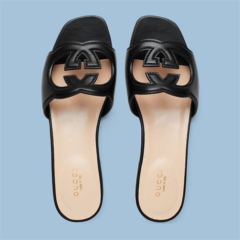 gucci web slide sandal sale|Gucci interlocking slides.